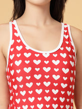 Cukoo Padded One-Piece Red Hearts Print Dot Swimwear for women