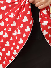 Cukoo Padded One-Piece Red Hearts Print Dot Swimwear for women