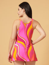 Cukoo Padded One-Piece Pink Swirl Swimwear for Women