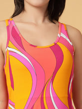 Cukoo Padded One-Piece Pink Swirl Swimwear for Women