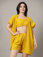 CUKOO Yellow 3-Piece Resort Wear Set | Beach Wear : Your Ultimate Vacay Companion!