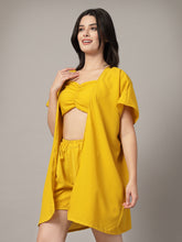 CUKOO Yellow 3-Piece Resort Wear Set | Beach Wear : Your Ultimate Vacay Companion!