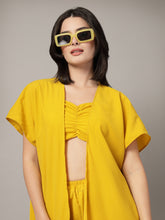 CUKOO Yellow 3-Piece Resort Wear Set | Beach Wear : Your Ultimate Vacay Companion!