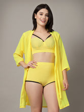 CUKOO Padded Yellow 3-Piece Swimwear Set