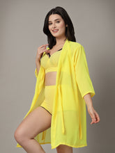 CUKOO Padded Yellow 3-Piece Swimwear Set