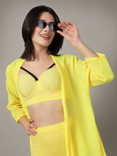 CUKOO Padded Yellow 3-Piece Swimwear Set