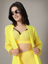 CUKOO Padded Yellow 3-Piece Swimwear Set