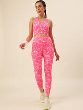 Cukoo Pink Marble Print Sports Bra and Legging Set