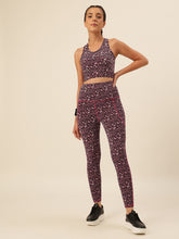 Cukoo Purple Geometric print Sports Bra and Legging Set