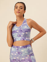 Cukoo Purple Star Print Sports Bra