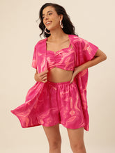 CUKOO Pink Marble Three-Piece Resort Wear Beach Wear – Easy, Breezy, and Totally Insta-Ready!