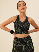 Cukoo Black with Neon print Sports Bra