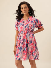 CUKOO Pink & Blue Tie-Dye Resort Wear Beach Wear Dress for Women