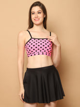 CUKOO Padded Polka Dot Print Skirtini Swimwear