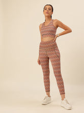 Cukoo Beige Retro waves Sports Bra and Legging Set