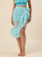 CUKOO Sky Blue Ruffled cover up Sarong