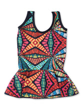 CUKOO Girls Multicolor Geometric Print Swimsuit