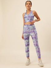 Cukoo Purple Star Print Sports Bra and Legging Set