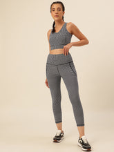 Cukoo Gingham White black Checker Sports Bra and Legging Set