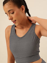 Cukoo Gingham White black Checker Sports Bra