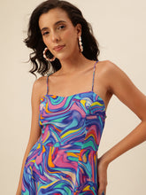 CUKOO Vibrant Swirl Maxi Resortwear Beach Dress – Breezy, Bold & Beach-Ready