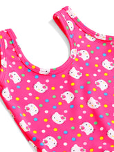 CUKOO Girls Pink Kitty Print Swimsuit