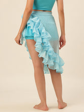 CUKOO Sky Blue Ruffled cover up Sarong