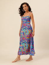 CUKOO Vibrant Swirl Maxi Resortwear Beach Dress – Breezy, Bold & Beach-Ready