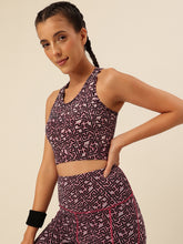 Cukoo Purple Geometric print Sports Bra