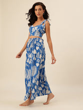 CUKOO Blue Tropical Two-Piece Resort wear / Beach Dress