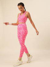 Cukoo Pink Marble Print Sports Bra and Legging Set