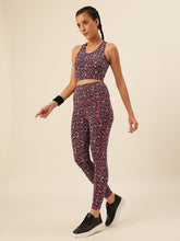 Cukoo Purple Geometric print Sports Bra and Legging Set