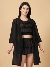 CUKOO Black Sheer Cover-Up Sarong