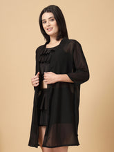 CUKOO Black Sheer Cover-Up Sarong