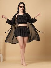 CUKOO Black Sheer Cover-Up Sarong