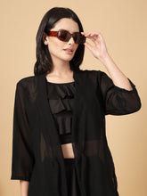 CUKOO Black Sheer Cover-Up Sarong