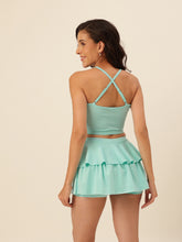 CUKOO Padded Mint-Green Two piece Skirtini Swimwear