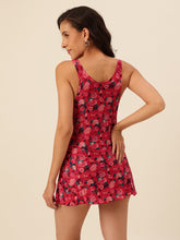 CUKOO Padded Red Floral Print One-Piece Swimwear