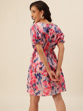 CUKOO Pink & Blue Tie-Dye Resort Wear Beach Wear Dress for Women