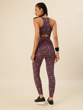 Cukoo Purple Geometric print Sports Bra and Legging Set