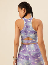 Cukoo Purple Star Print Sports Bra