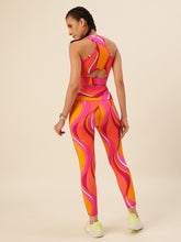 Cukoo Pink and Orange Sports Bra and Legging Set