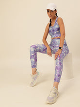 Cukoo Purple Star Print Sports Bra