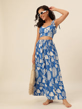 CUKOO Blue Tropical Two-Piece Resort wear / Beach Dress