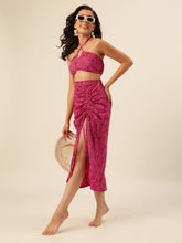 CUKOO Maroon Rush Halter Two-Piece Resort Wear beach Wear – Bold, Breezy, and Resort-Ready