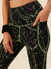 Cukoo Black with Neon print Sports Bra and Legging Set