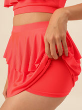 CUKOO Padded Coral Two piece Skirtini Swimwear