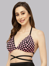 CUKOO Padded Polka Dot Pink Swim Top