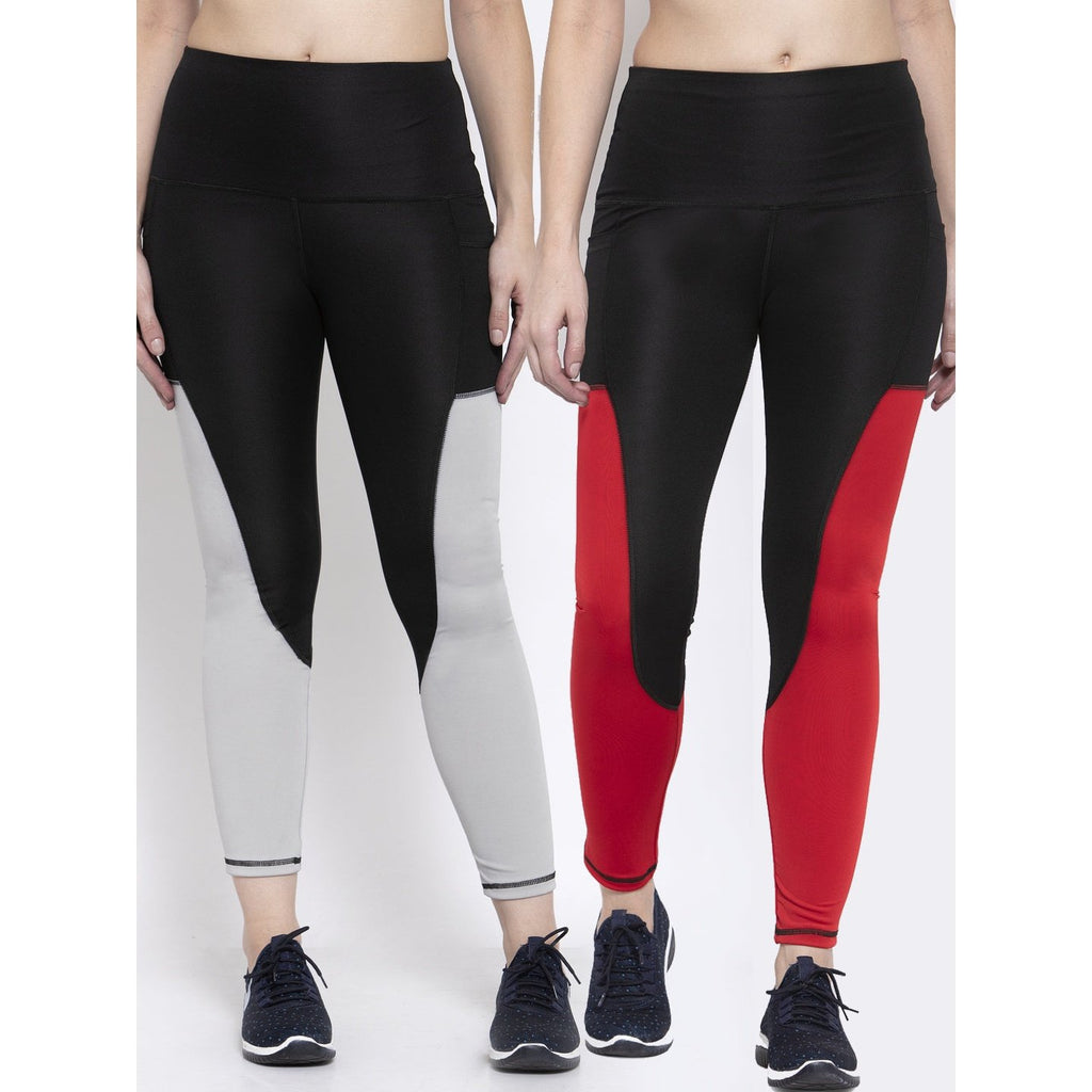 Buy Cukoo Black & Pink Activewear/Yoga/Gym/Sports Track Pants with Zipped  Pocket Online