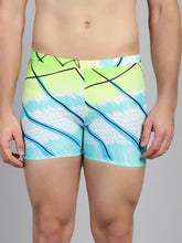 CUKOO Men Blue Green Abstract Printed Swim Bottoms